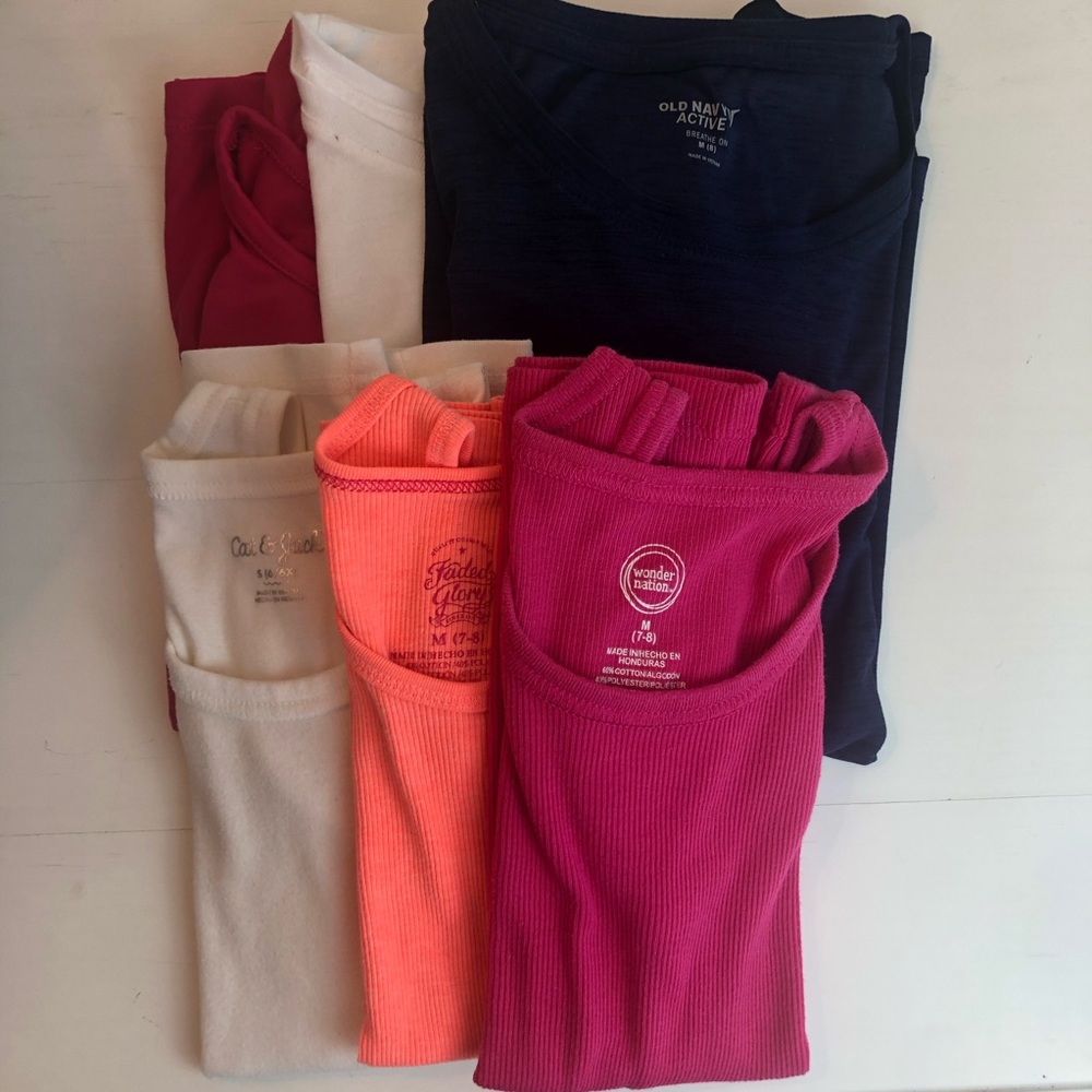 Short sleeve tees and tanks set of 6 plain